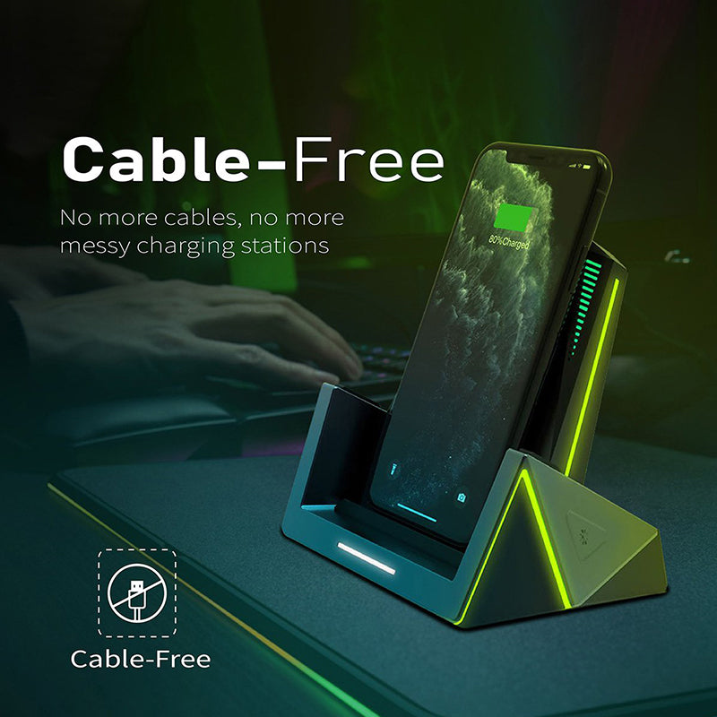 Vertux VertuCharge-Qi 15W Pro-Gaming Wireless Charging Station - ALAMAT