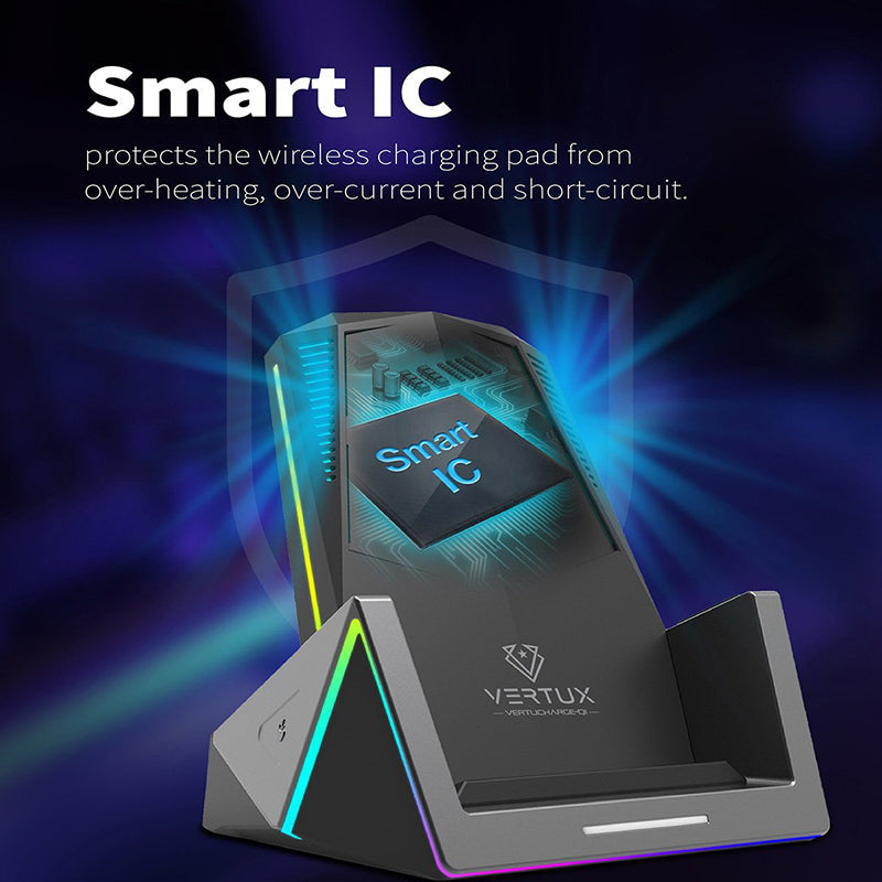Vertux VertuCharge-Qi 15W Pro-Gaming Wireless Charging Station - ALAMAT