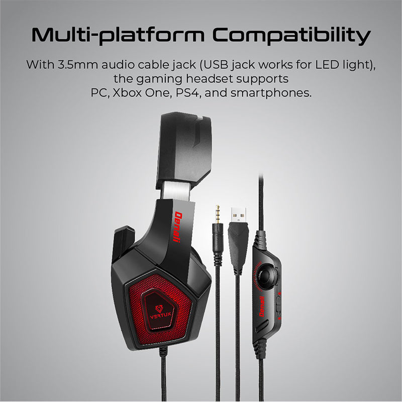 Vertux Denali High Fidelity Surround Sound Gaming Headset alamat.me