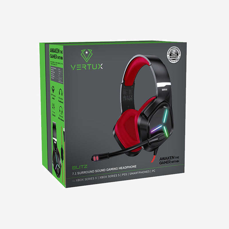 Vertux Blitz 7.1 Surround Sound Gaming Headphone alamat.me