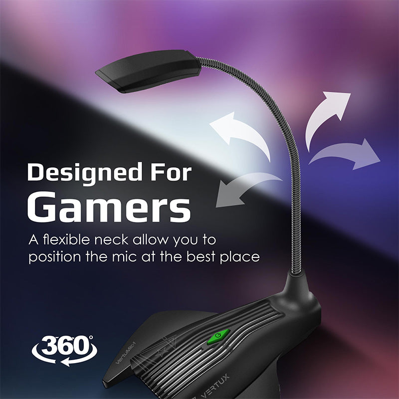 Vertux VertuMic-1 High Definition Anti-Vibration Gaming Microphone With LED alamat.me
