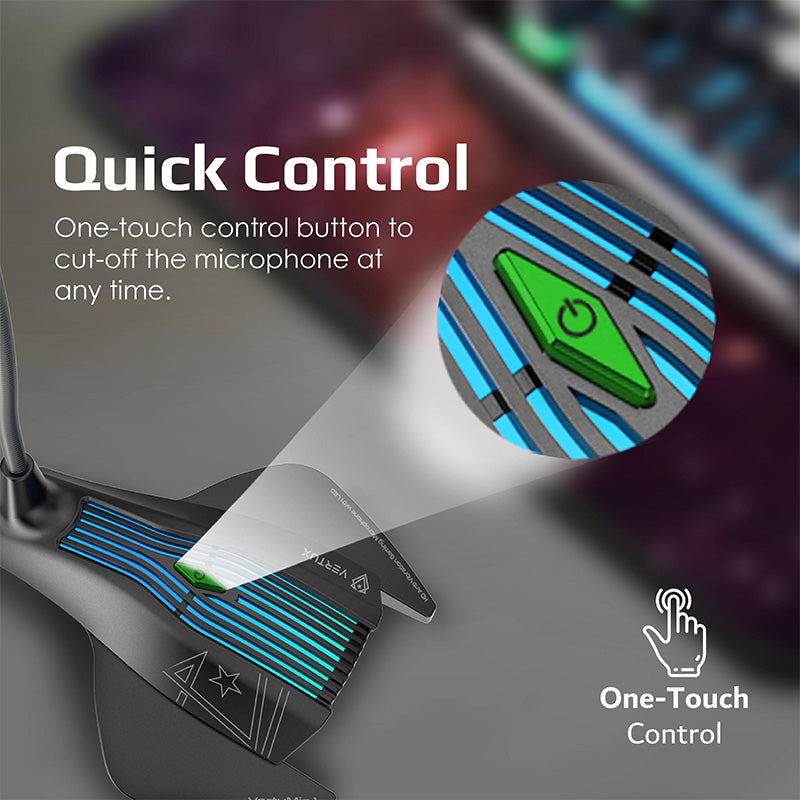 Vertux VertuMic-1 High Definition Anti-Vibration Gaming Microphone With LED alamat.me