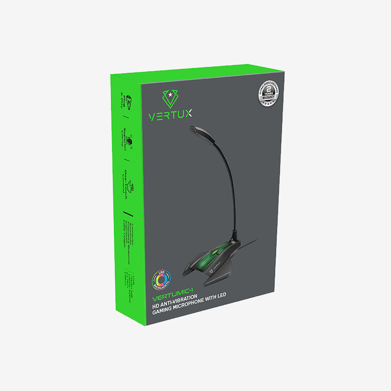 Vertux VertuMic-1 High Definition Anti-Vibration Gaming Microphone With LED alamat.me
