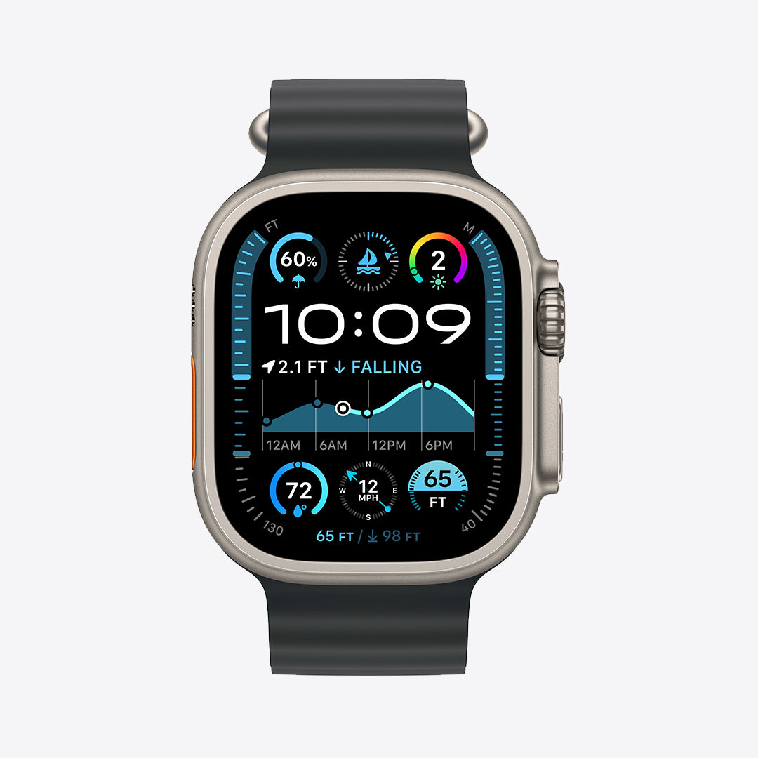 Apple Watch Ultra 2 GPS + Cellular | 49mm | Natural Titanium | Ocean Band | Black - Best Buy Tech