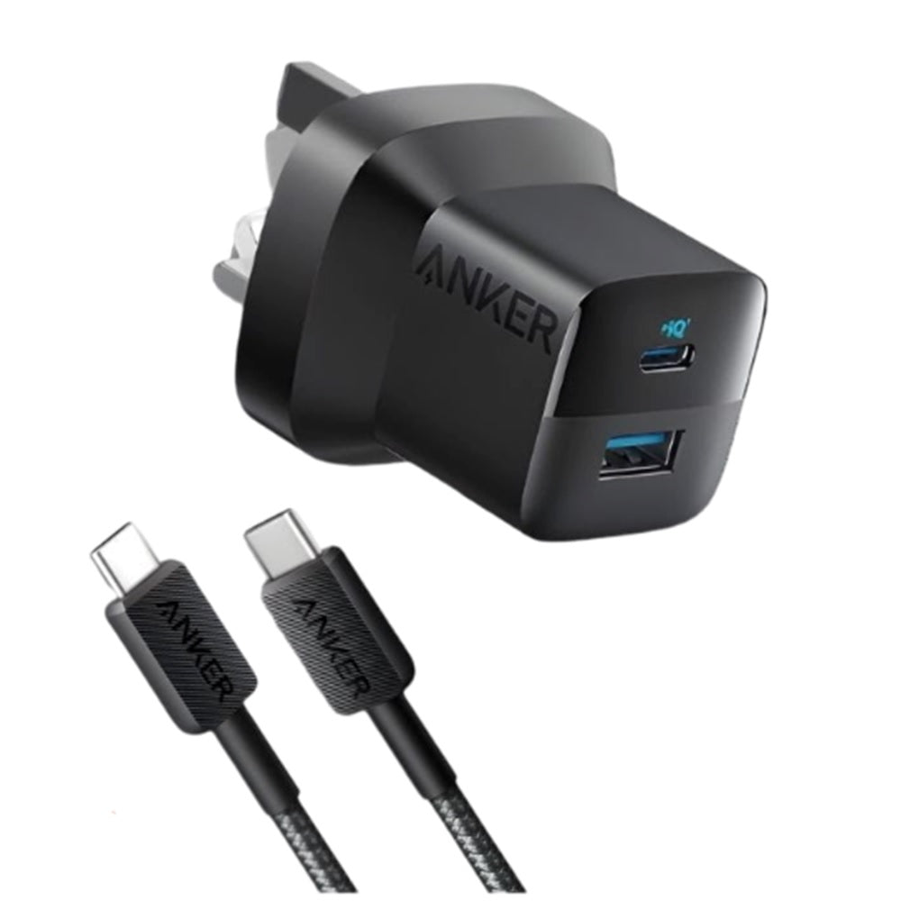 ANKER 323 CHARGER WITH 322 USB-C TO USB-C CABLE (33W,3 FT) (B2331K11) - BLACK - Best Buy Tech