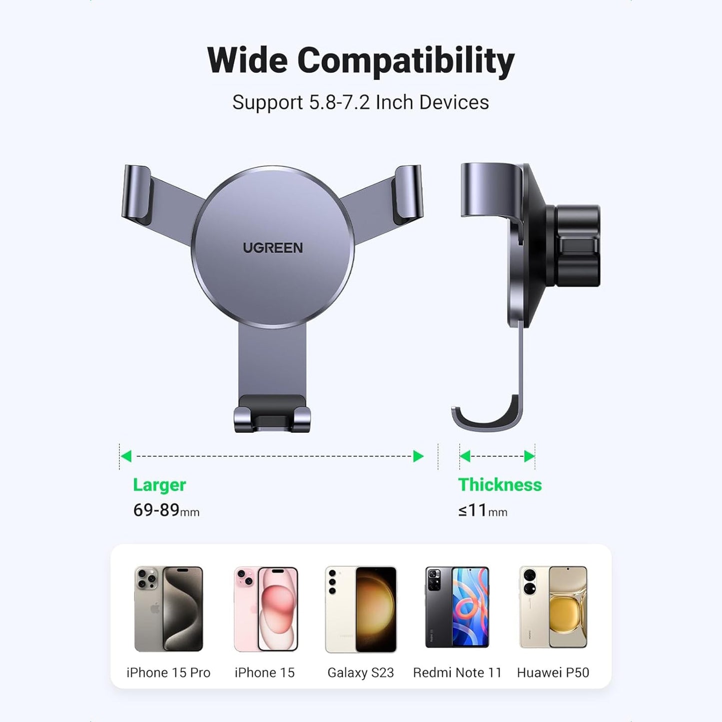 UGREEN Gravity Drive Air Vent Mount Phone Holder - ALAMAT