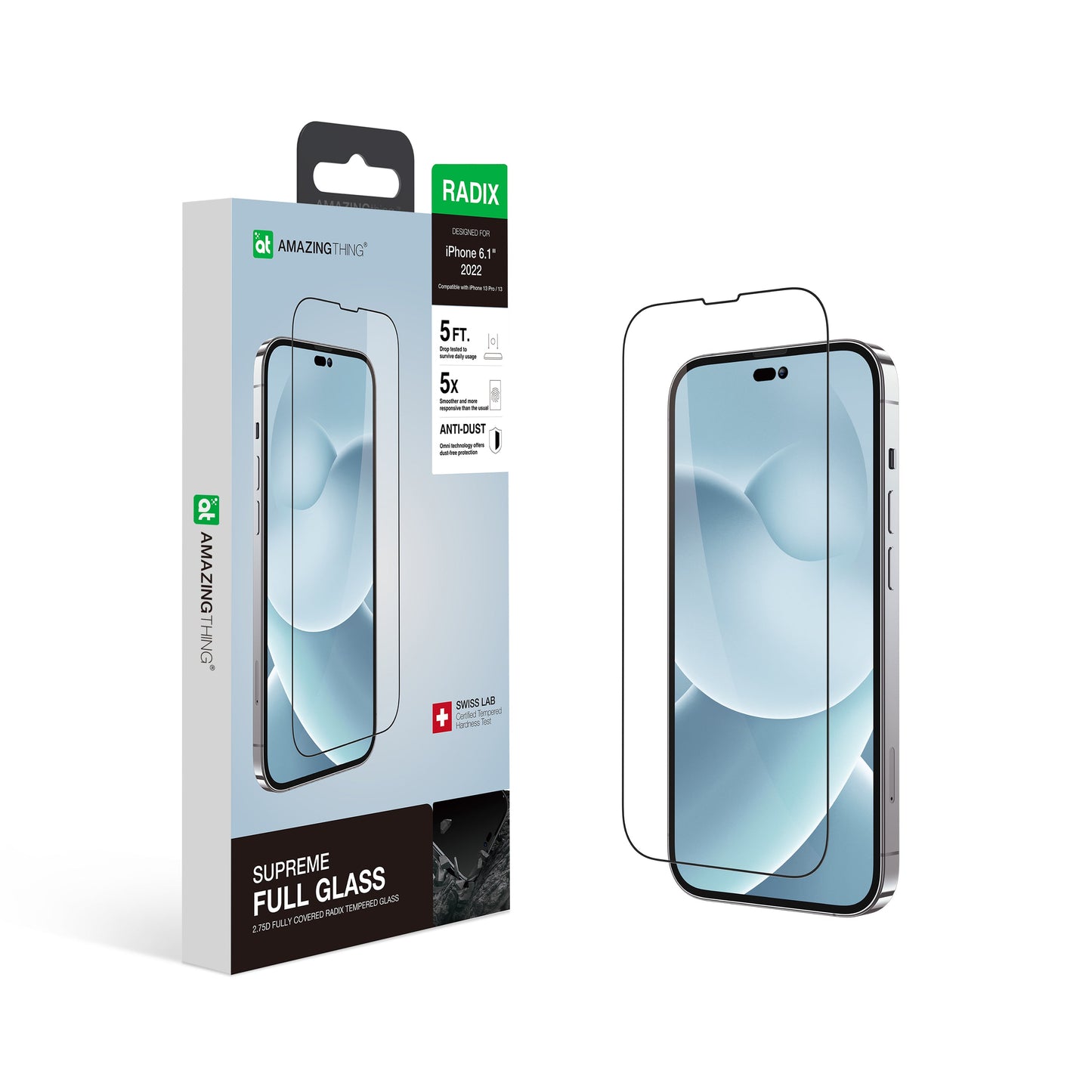 AMAZING THING IPHONE 2022 6.1" PRO 2.75D FULL COVER RADIX GLASS - ALAMAT