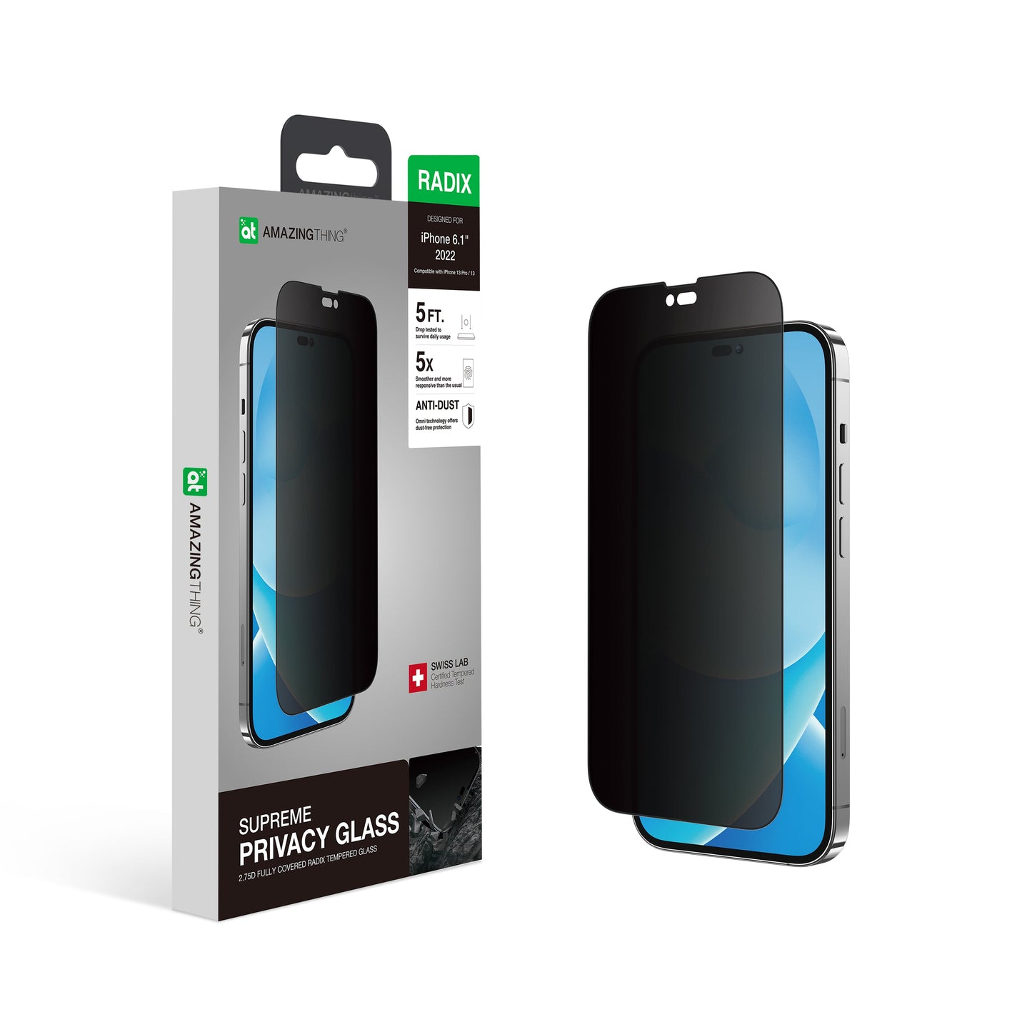 AMAZING THING IPHONE 2022 6.1" PRO 2.75D FULL COVER RADIX GLASS - ALAMAT