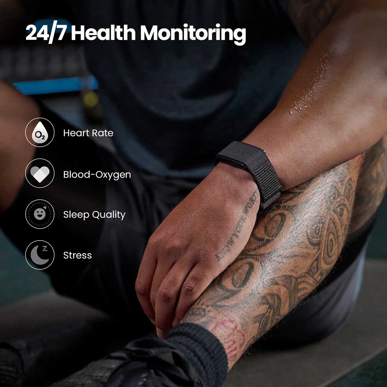 Amazfit Helio Smart Sports Strap / Tracks Health & Activity / 27 Sports Modes / Black