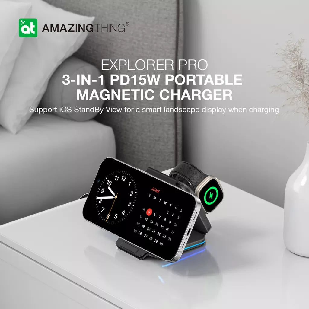 Amazingthing Explorer Pro Mag 3-in-1 PD15W Portable Magnetic Charger