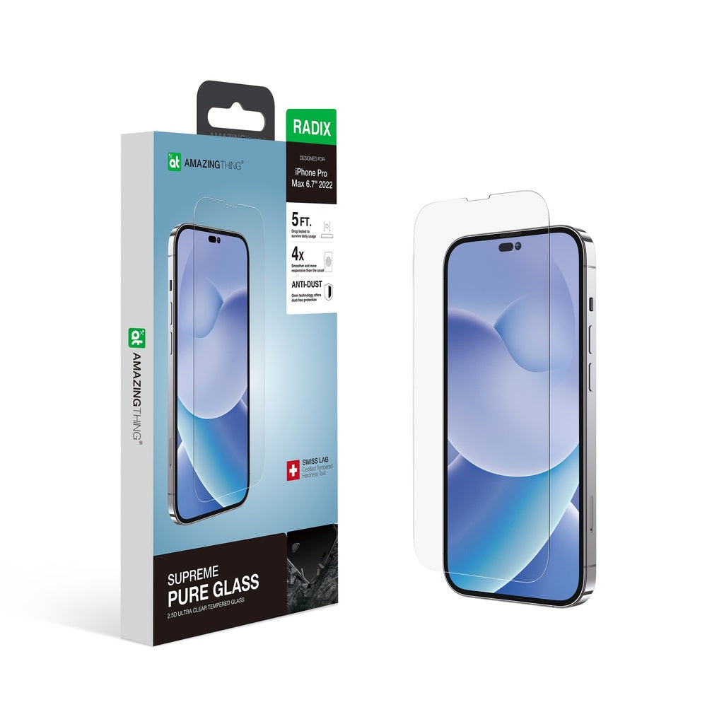 Amazingthing iPhone 14 Pro Max 6.7'' 2.5D pure glass with clear packaging sleeve