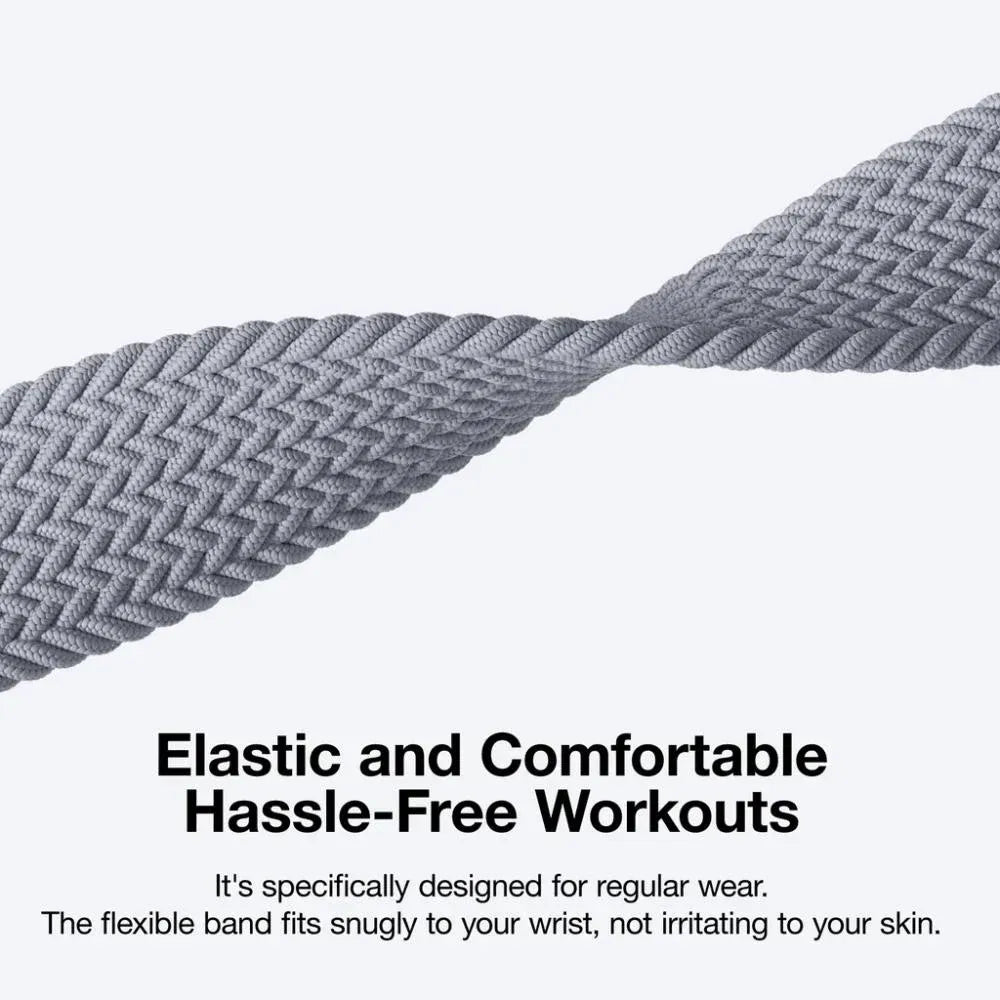 Amazingthing Nylon Strap for Apple Watch 45/46/49mm - Pink and Gray