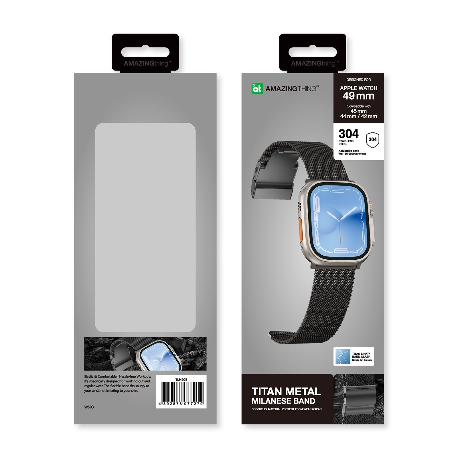 AMAZING THING TITAN METAL BAND FOR APPLE WATCH 49/45/44/42MM BLACK - ALAMAT