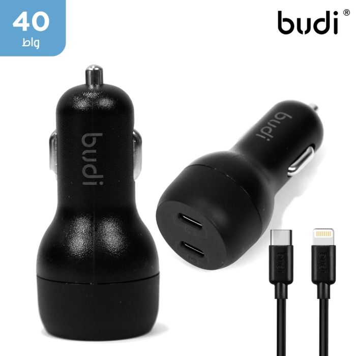 Budi Dual PD Car Charger + USB-C to Lightning Cable - Best Buy Tech