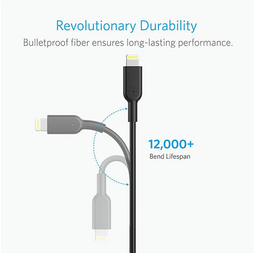 ANKER POWERLINE II LIGHTNING CABLE 10FT UN (A8434H11)-BLACK ANKER POWERLINE II LIGHTNING CABLE 10FT UN (A8434H11)-BLACK