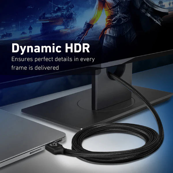 VERTUX 8K NYLON BRAIDED HIGH DEFINITION HDMI 2.1 CABLE 3M BK VERTUX 8K NYLON BRAIDED HIGH DEFINITION HDMI 2.1 CABLE 3M BK