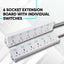 LightX Extension with Switch 6 Socket & 5m With Individual Switch 3250W