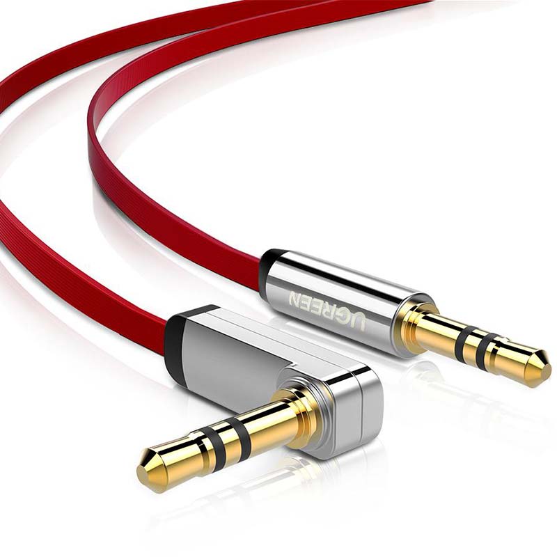 UGREEN 3.5mm Male to 3.5mm Male Straight to Angle Flat Cable 3M.