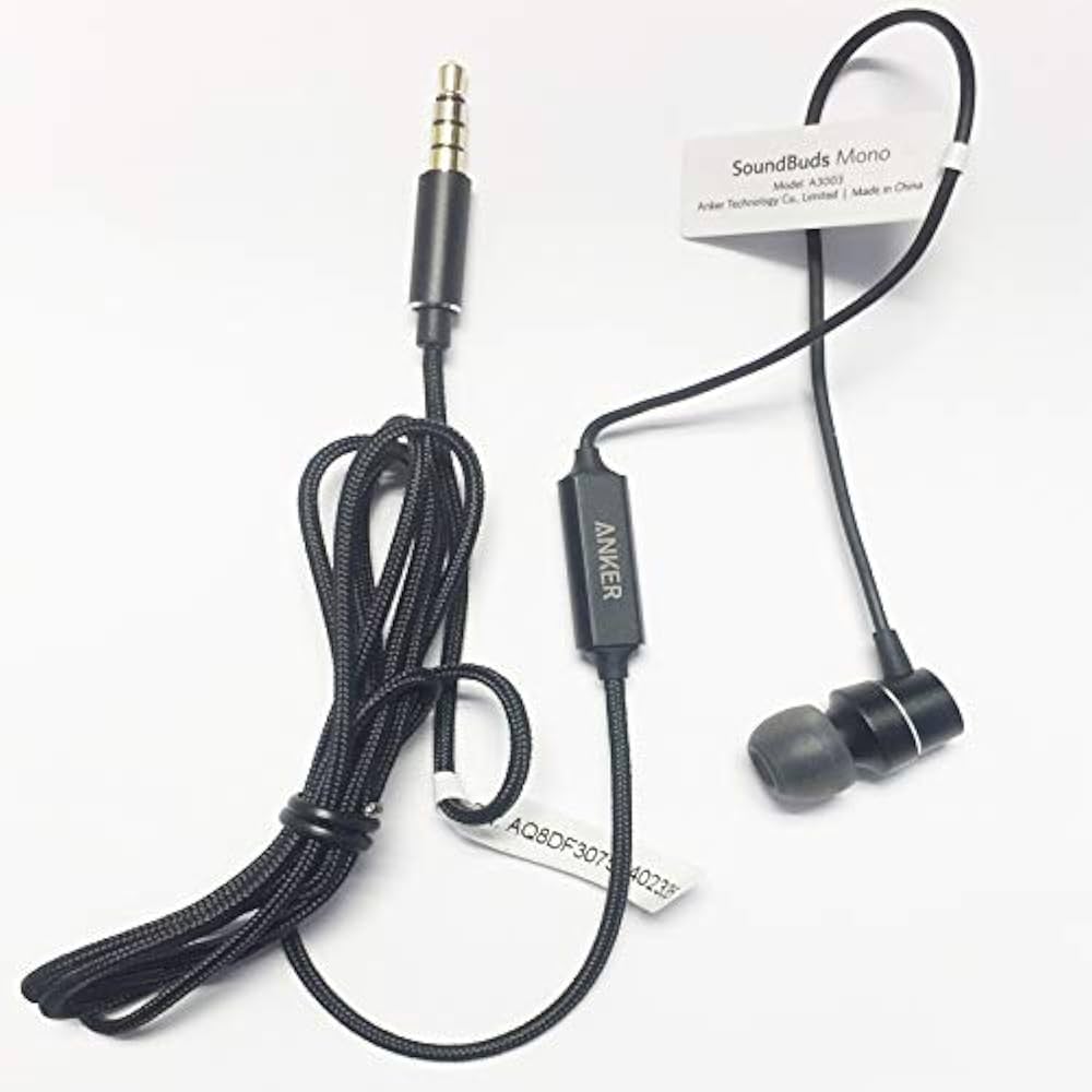 ANKER SOUNDBUDS MONO SINGLE WIRED HEADPHONE ANKER SOUNDBUDS MONO SINGLE WIRED HEADPHONE