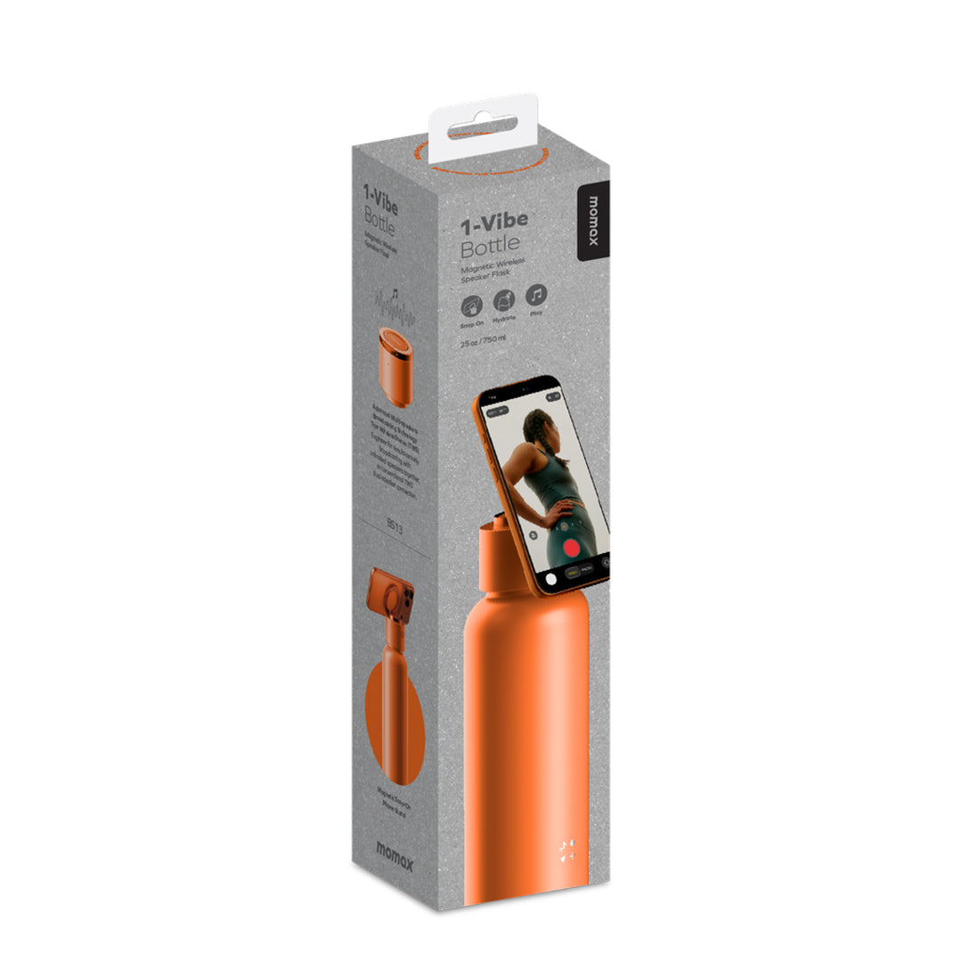 MOMAX 1-VIBE Bottle Magnetic Wireless Speaker Flask