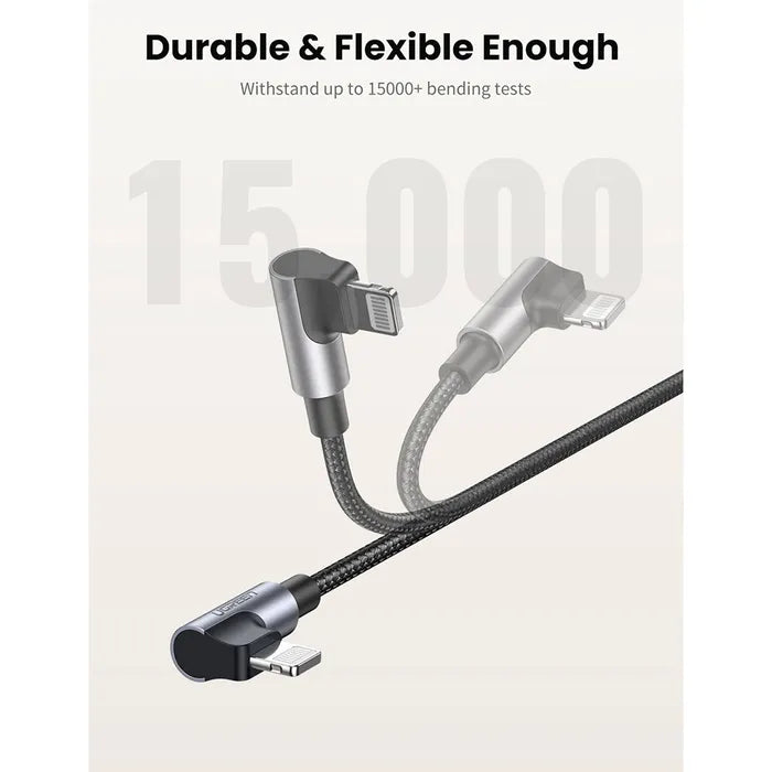 UGREEN Type C Male to Lightning Male Angled Cable Alu Case with Braid 1.5m UGREEN Type C Male to Lightning Male Angled Cable Alu Case with Braid 1.5m