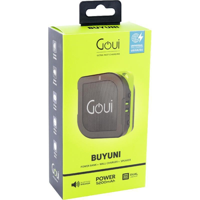 Goui Buyuni -  Power Bank 5200mAh + Bluetooth  Speaker + Wall Charger -Black - Best Buy Tech
