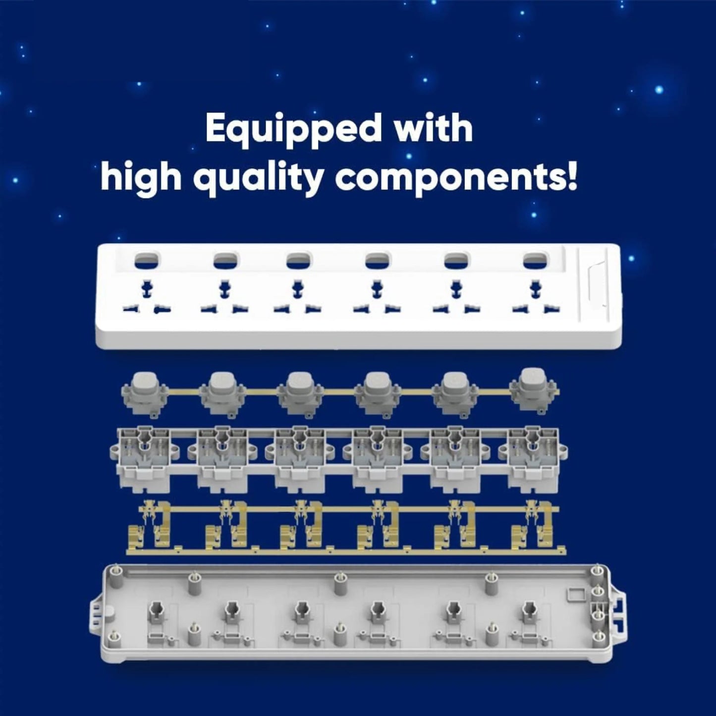 LightX Extension with Switch 6 Socket & 5m With Individual Switch 3250W