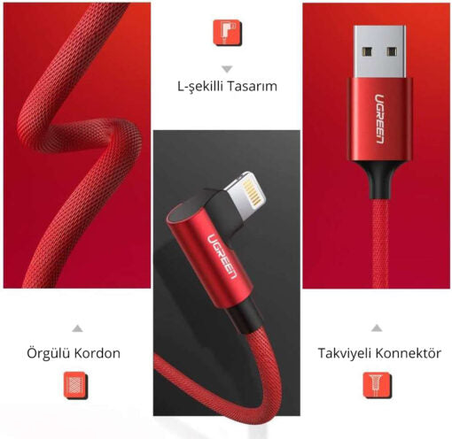 UGREEN USB A to Lightning Braided Cable with Aluminum Shell UGREEN USB A to Lightning Braided Cable with Aluminum Shell