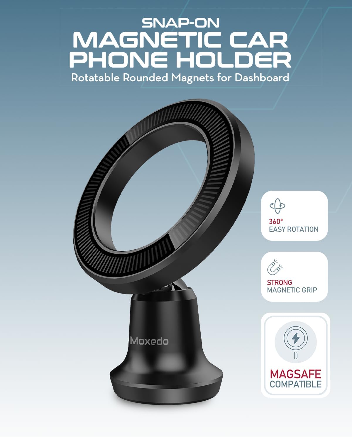 Moxedo Magnetic Car Phone Holder for Dashboard Moxedo Magnetic Car Phone Holder for Dashboard