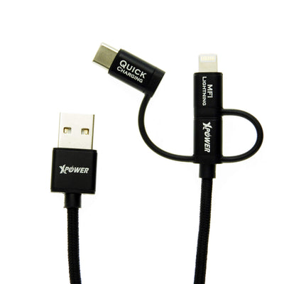 XPower 0.2m 3 in 1 Aluminium Alloy Cable Qatar - Bestbuytech.com