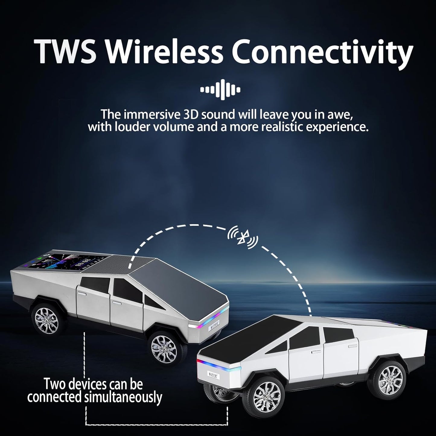 WS-580 Bluetooth Car Speaker with Display Screen
