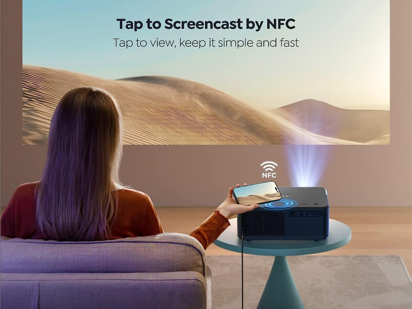 YABER K2S 1080P Smart Projector 800 ANSI, JBL Dolby, Auto Focus/Keystone, NFC Cast