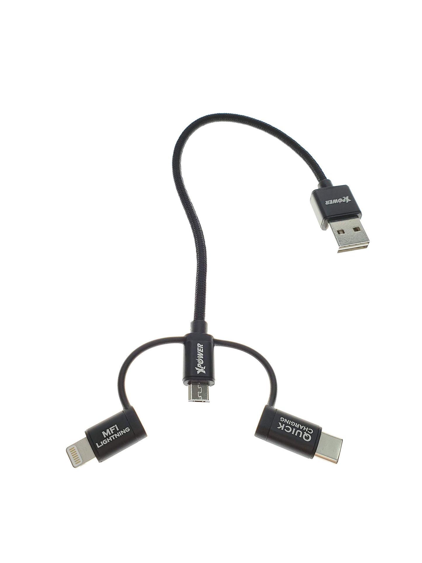 XPower 0.2m 3 in 1 Aluminium Alloy Cable