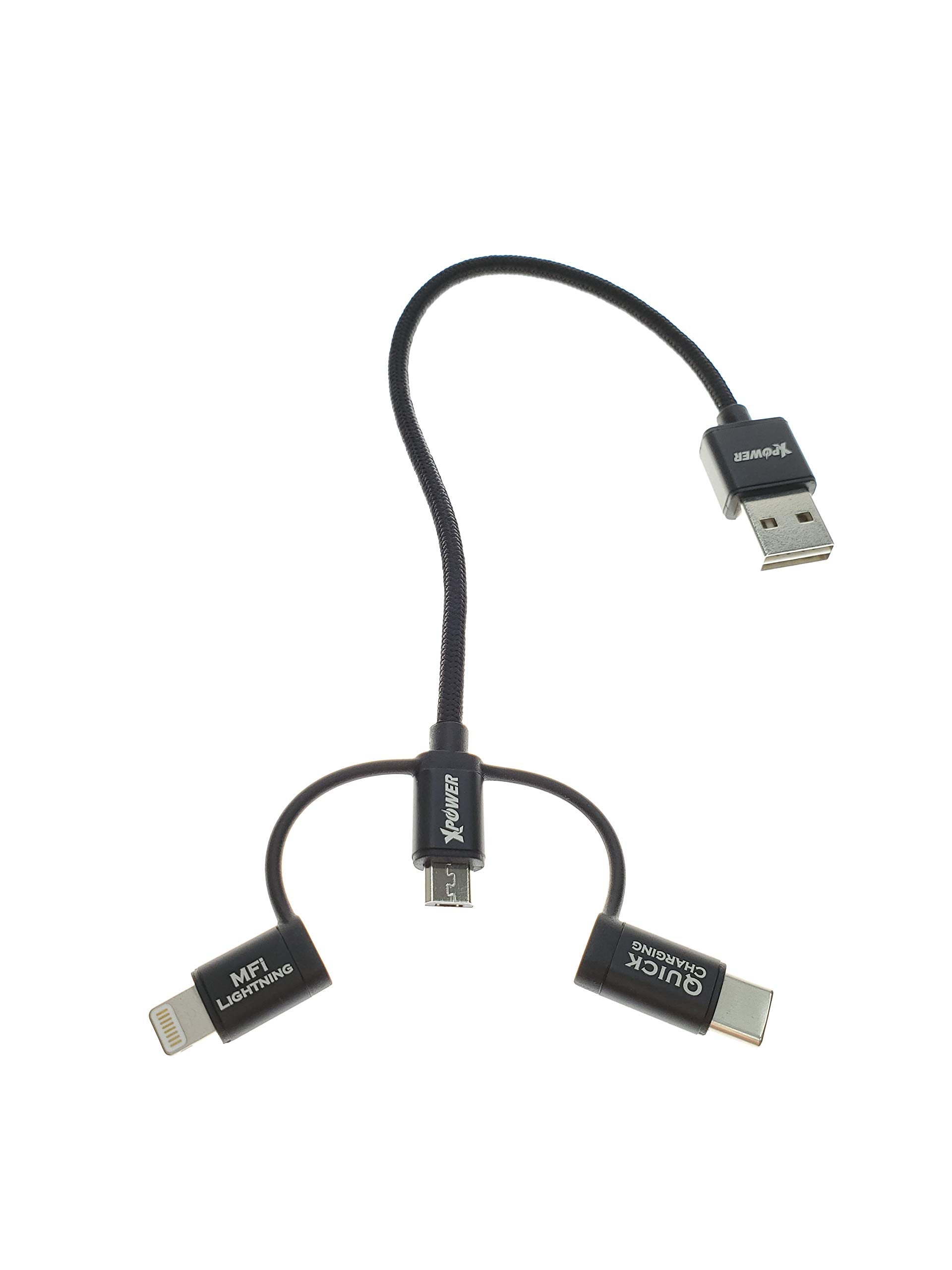 XPower 0.2m 3 in 1 Aluminium Alloy Cable