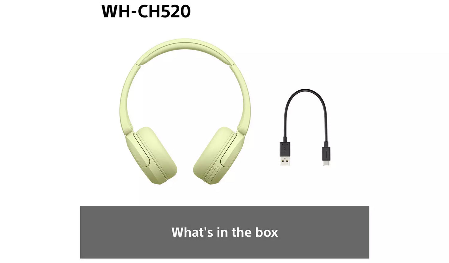 Sony WH-CH520 Wireless  Headphones - Yellow