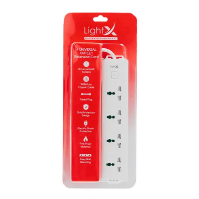 LightX Extension With 4 Socket & 3 Meter