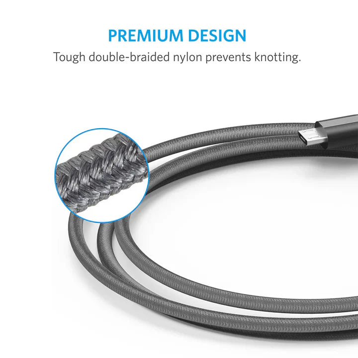 ANKER POWERLINE MICRO USB CABLE 6FT (A8133H12)-GREY - Best Buy Tech