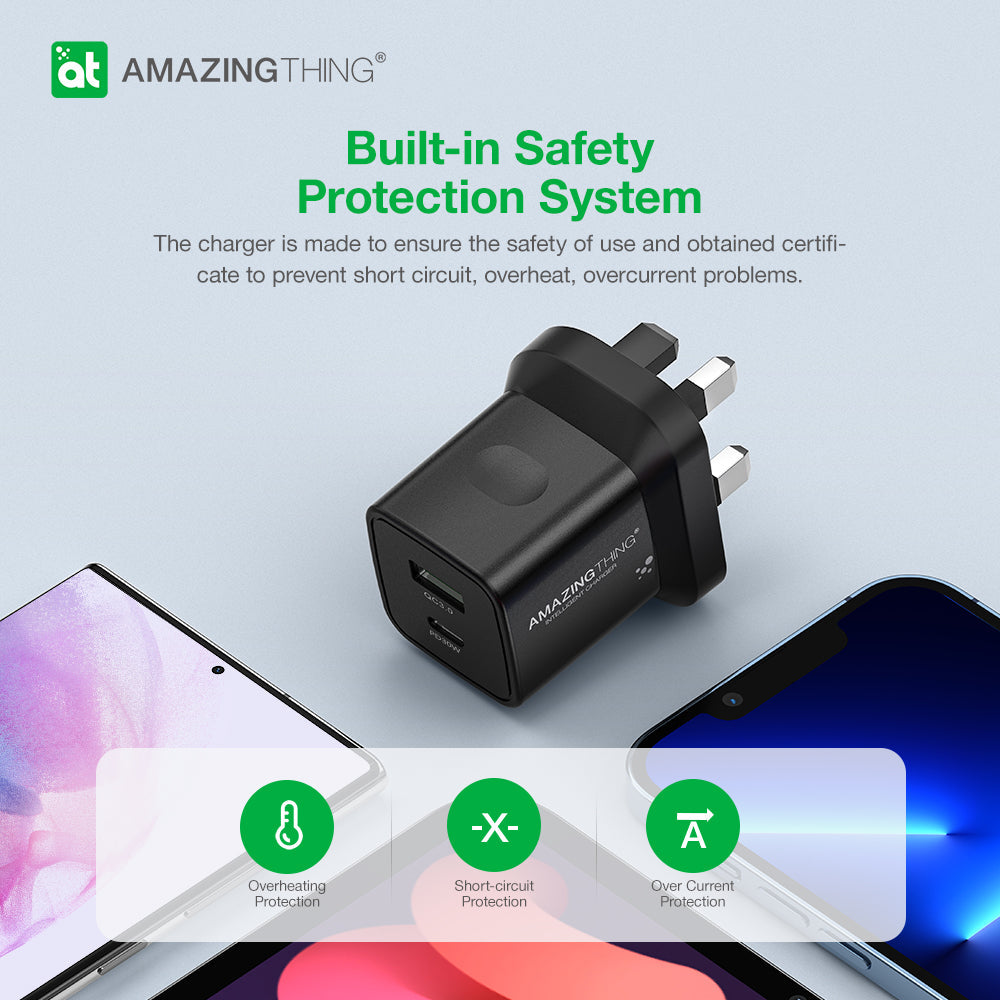 AMAZING THING EXPLORER PRO USB-C UK SPEED PRO PD33W 1C1A WALL CHARGER AMAZING THING EXPLORER PRO USB-C UK SPEED PRO PD33W 1C1A WALL CHARGER