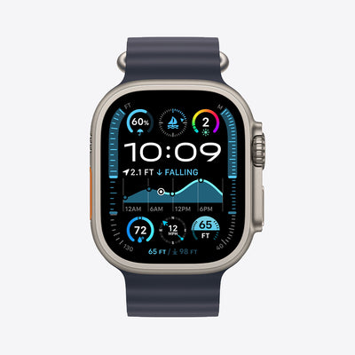 Apple Watch Ultra 2 GPS + Cellular | 49mm | Natural Titanium | Ocean Band | Navy - Best Buy Tech