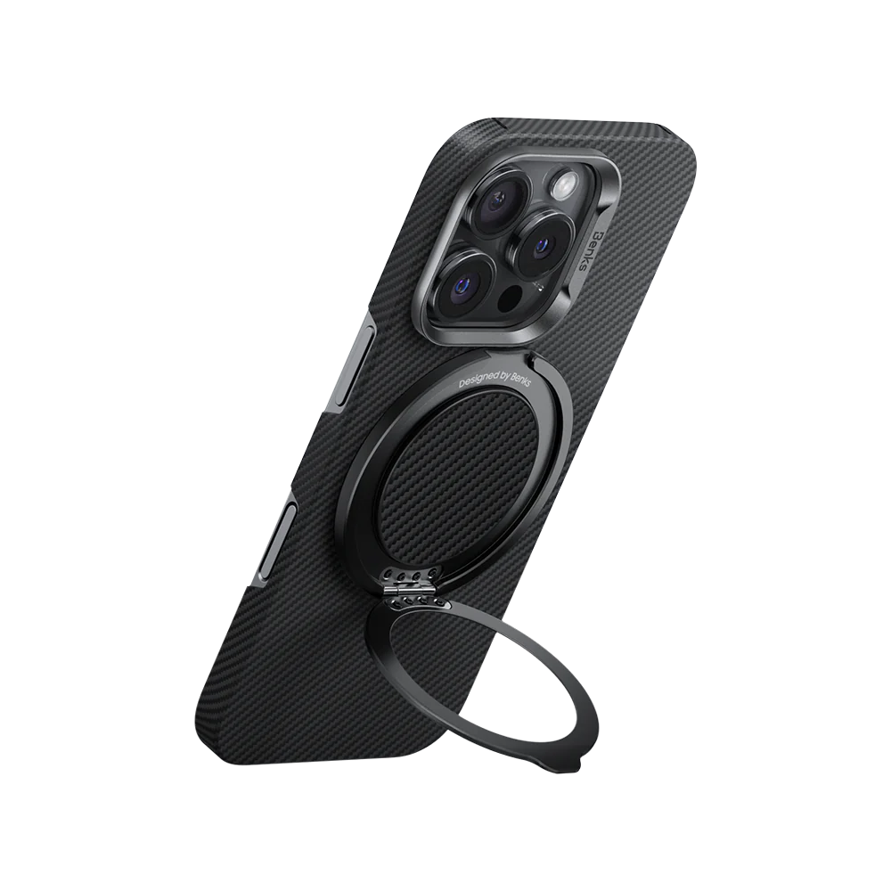 Benks ArmorPop Phone Grip & Stand Carbon Fiber