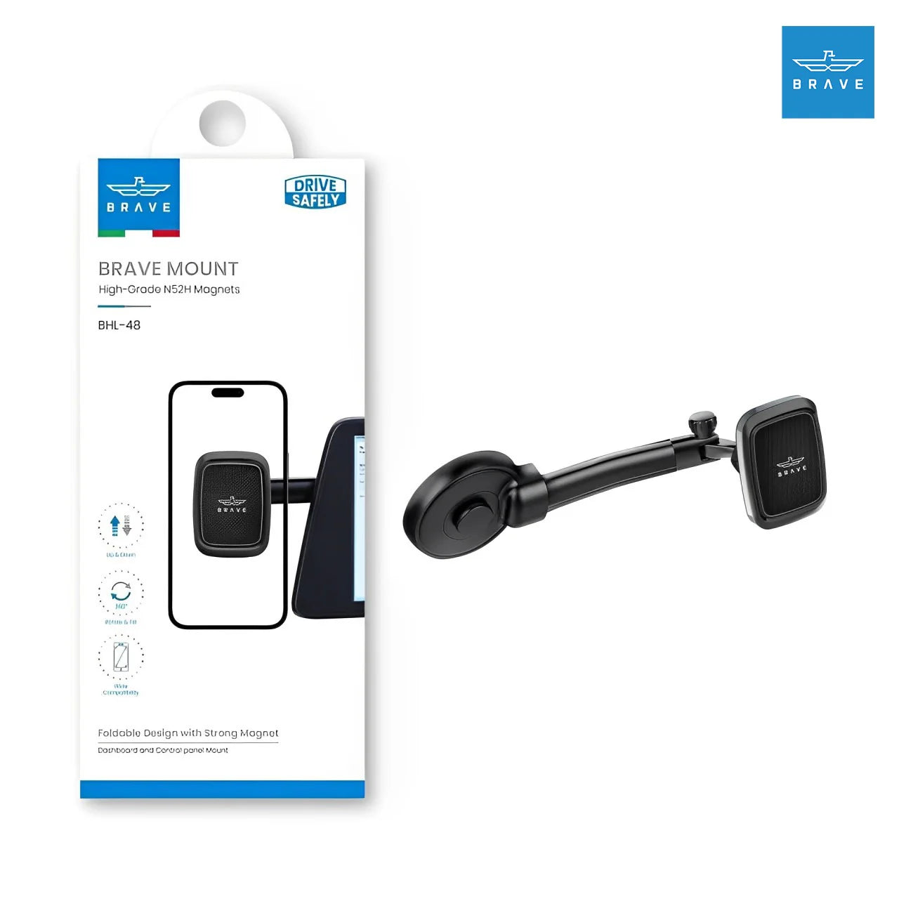 BRAVE FOLDABLE DESIGN WITH STRONG MAGNET MOUNT- BHL-48 BRAVE FOLDABLE DESIGN WITH STRONG MAGNET MOUNT- BHL-48