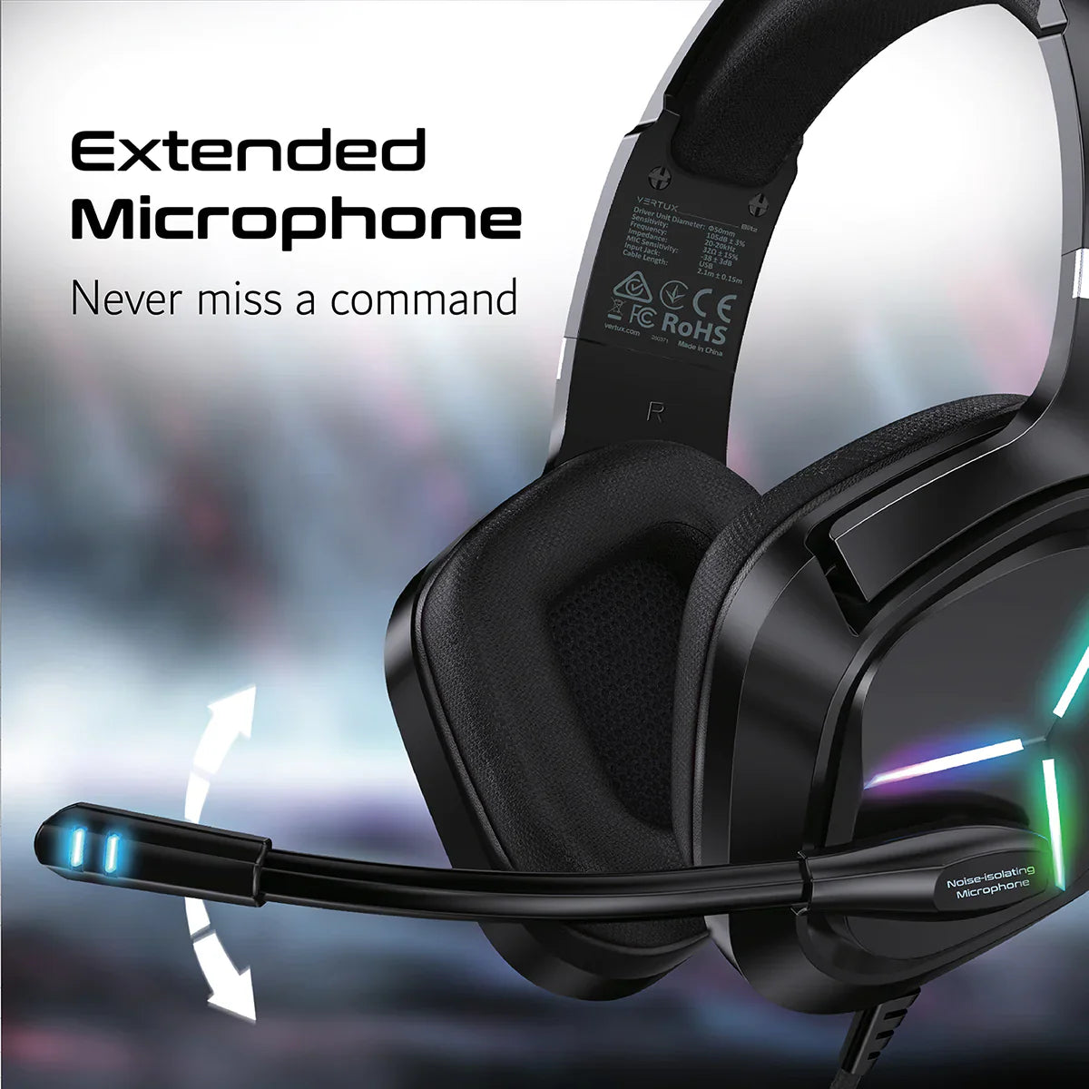 Vertux Blitz 7.1 Surround Sound Gaming Headphone - ALAMAT