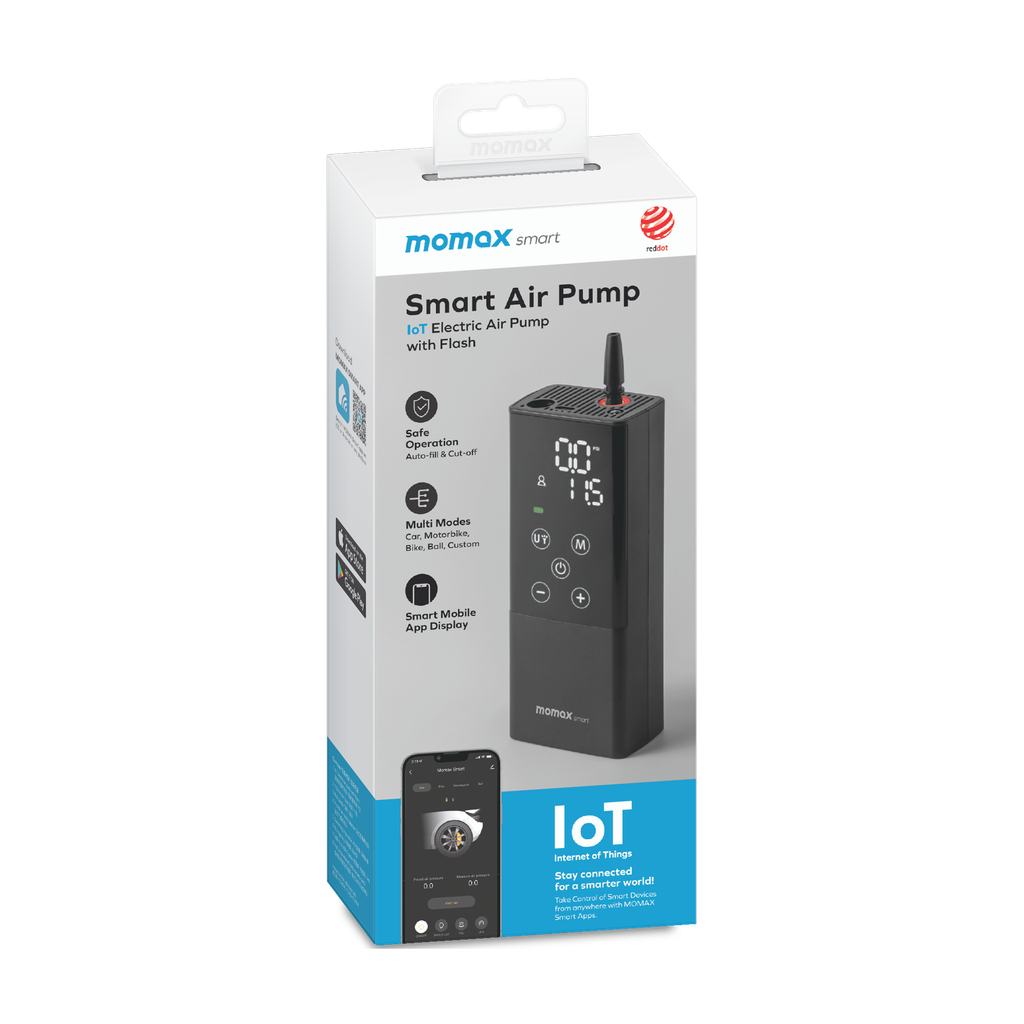 MOMAX SMART IOT ELECTRIC AIR PUMP WITH FLASH LIGHT MOMAX SMART IOT ELECTRIC AIR PUMP WITH FLASH LIGHT