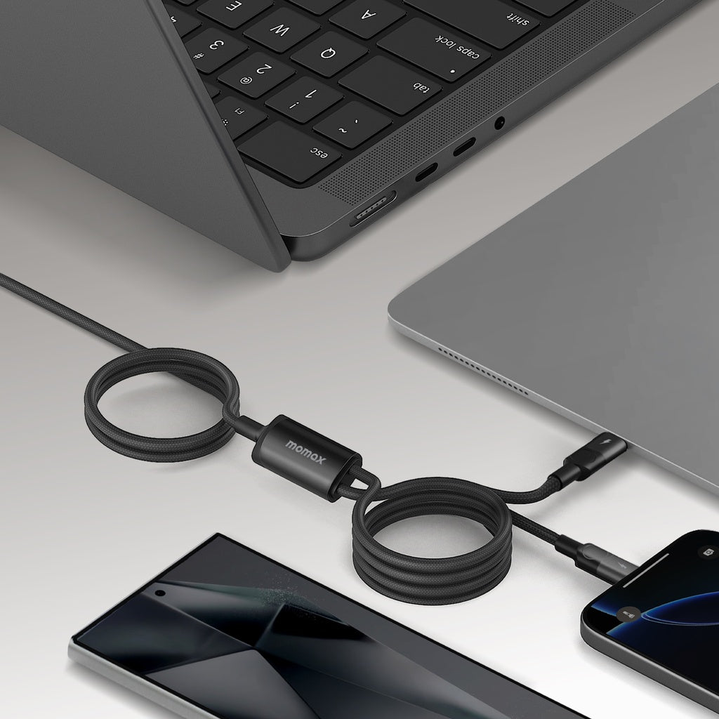 MOMAX MAG LINK 100W USB-C TO DUAL USB-C MAGNETIC CABLE 2M MOMAX MAG LINK 100W USB-C TO DUAL USB-C MAGNETIC CABLE 2M