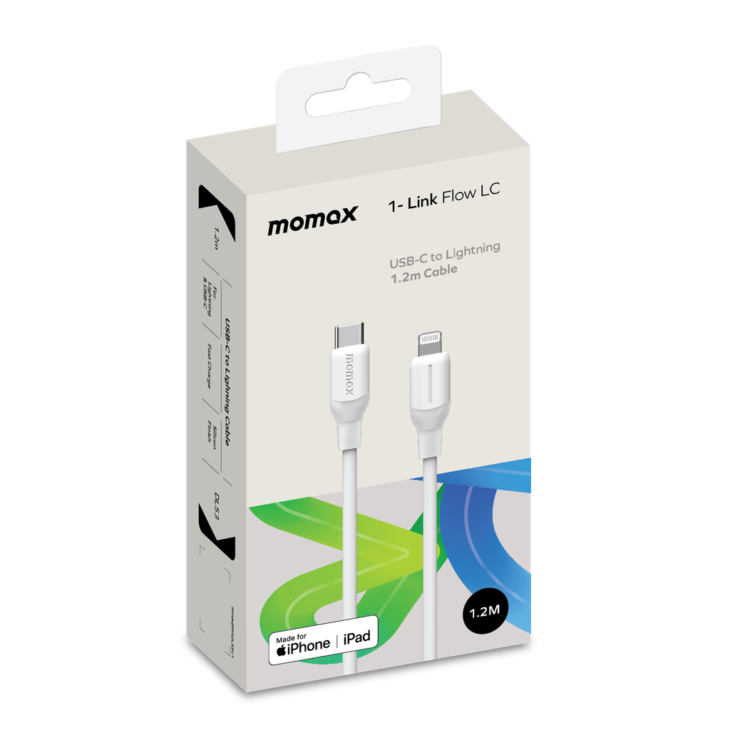 MOMAX 1-LINK FLOW 35W USB-C TO LIGHTNING CABLE 1.2M MOMAX 1-LINK FLOW 35W USB-C TO LIGHTNING CABLE 1.2M