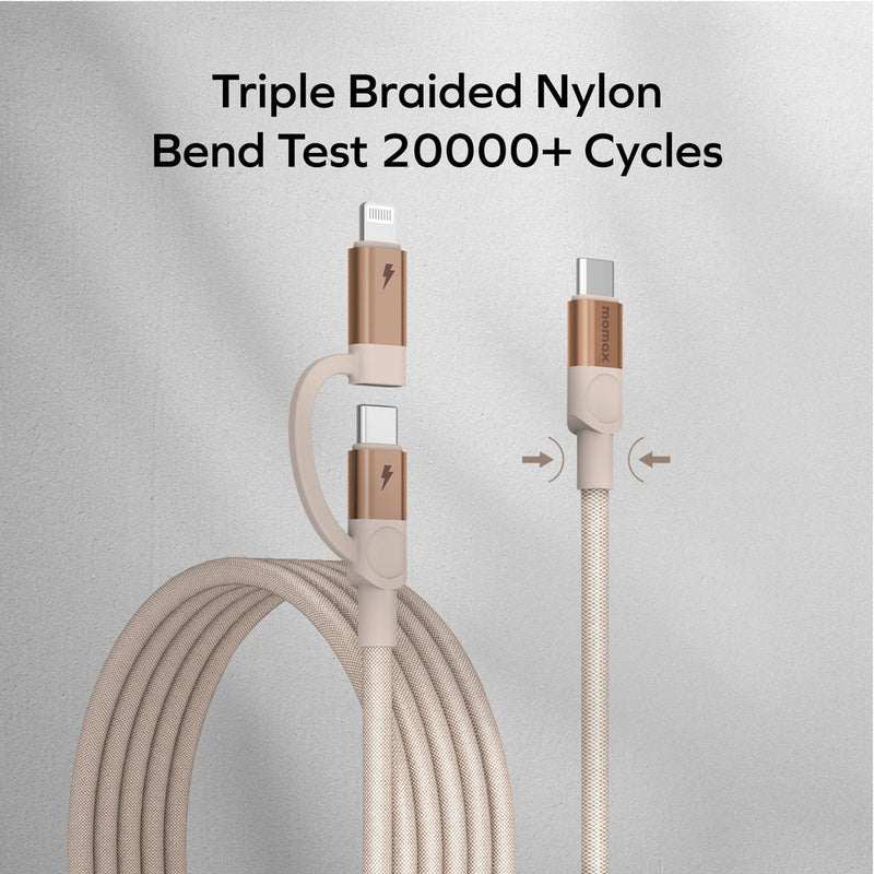 MOMAX MAG LINK USB-C TO C & LIGHTNING MAGNETIC CABLE 1M - Best Buy Tech