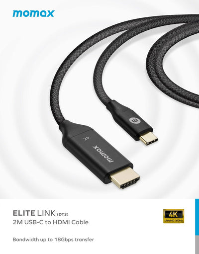 MOMAX ELITE LINK 4K USB-C TO HDMI 2M CABLE - Best Buy Tech