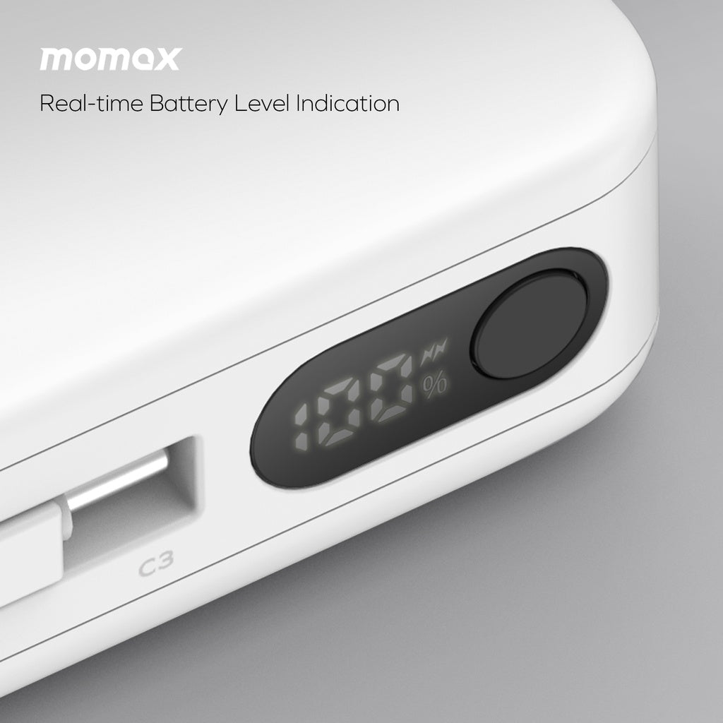 MOMAX 1-POWER VITAL+ 10000mAh POWER BANK WITH DUAL BUILT IN USB-C CABLE