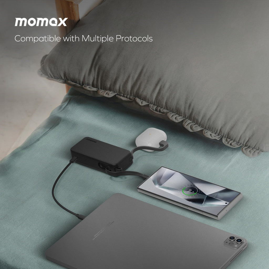 MOMAX 1-POWER VITAL+ 10000mAh POWER BANK WITH DUAL BUILT IN USB-C CABLE