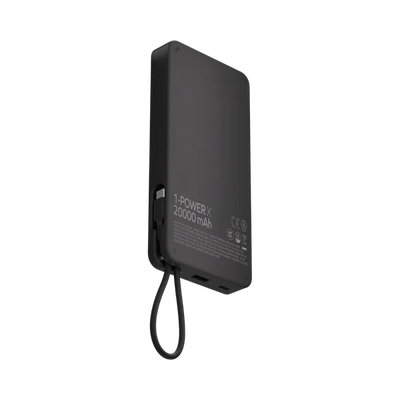 Momax 1-Power X 20000mah Power Bank With Built-in USB-C Cable (Black)